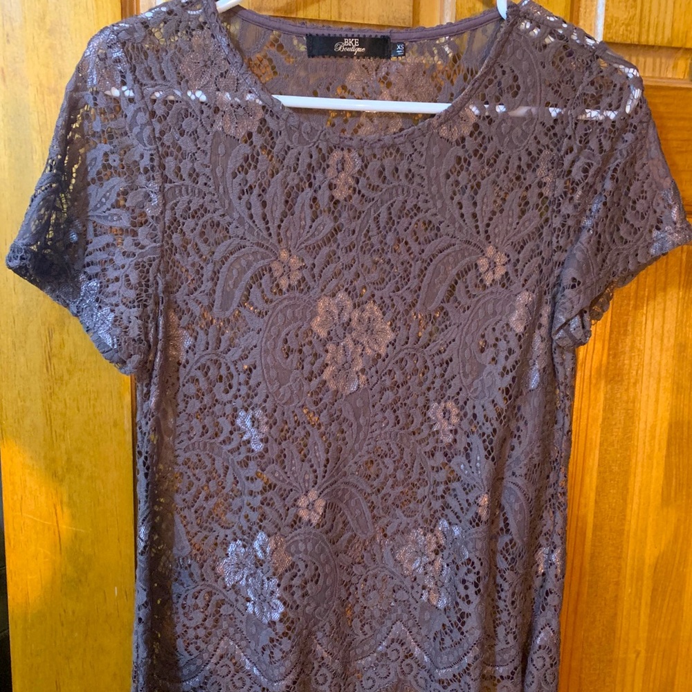 Purple mesh top